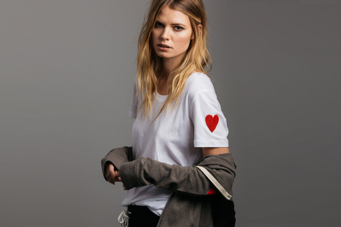 Embroidered Heart Crew