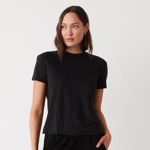 Textured Tri-Blend Basic Crew Neck Tee