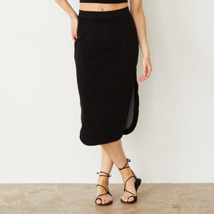 Terry Cloth Midi Skirt