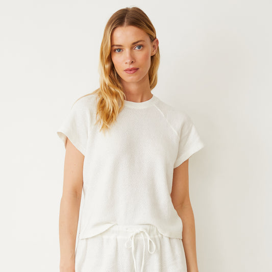 Honeycomb Knit Cut Off Raglan