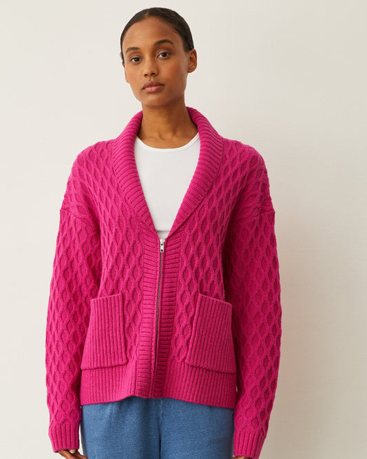 Cable Knit Zip Cardigan