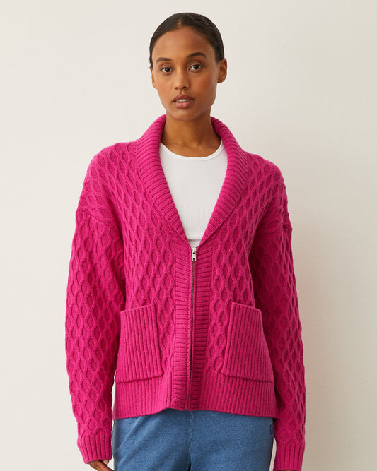 Cable Knit Zip Cardigan