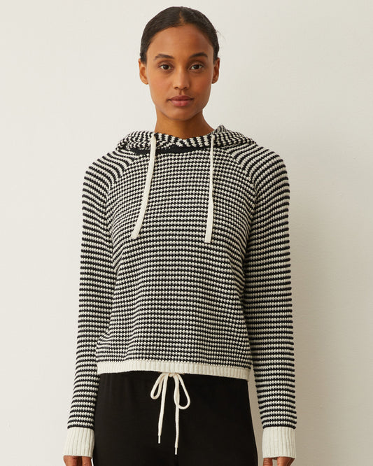Cotton Cashmere Stripe Lounge Hoody