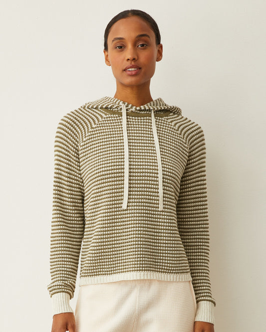 Cotton Cashmere Stripe Lounge Hoody