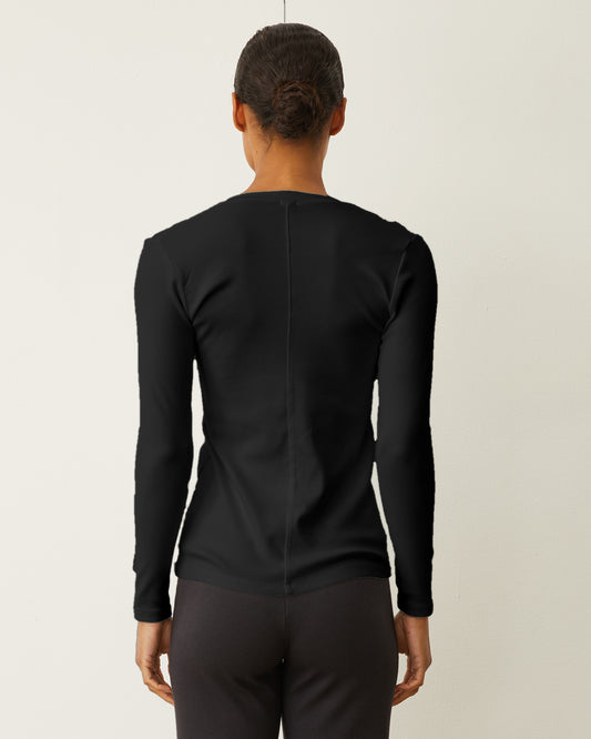Supimaluxe Rib Long Sleeve V Neck