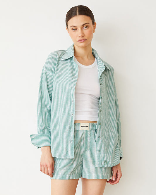 Stripe Poplin Oversized Shirt