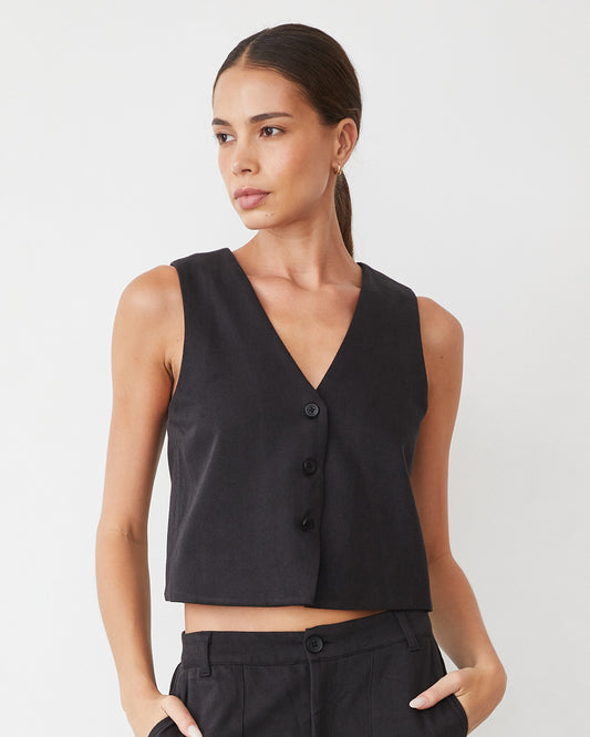 Soft Twill Relaxed Vest