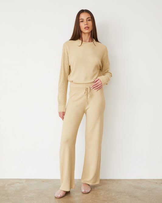 Boucle Knit Straight Leg Pant