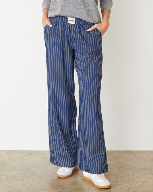 Stripe Poplin Boxer Pants