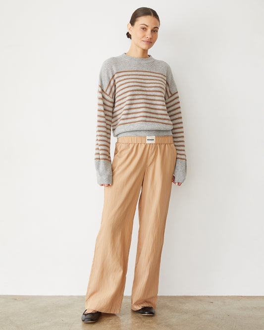 Stripe Poplin Boxer Pants