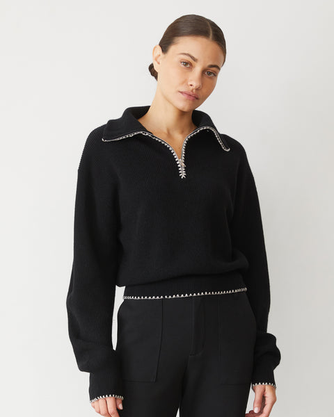 Wool Cashmere Half Zip Sweater – MONROW
