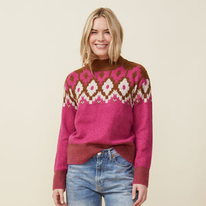 Mock Neck Fair Isle Sweater