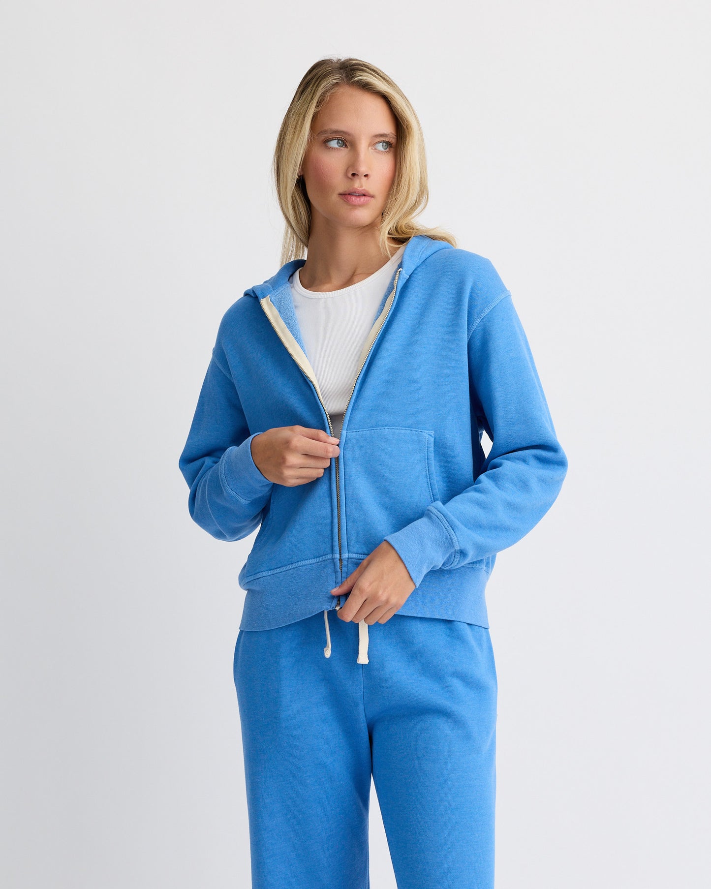 Teddy Fleece Relaxed Zip Up Hoody