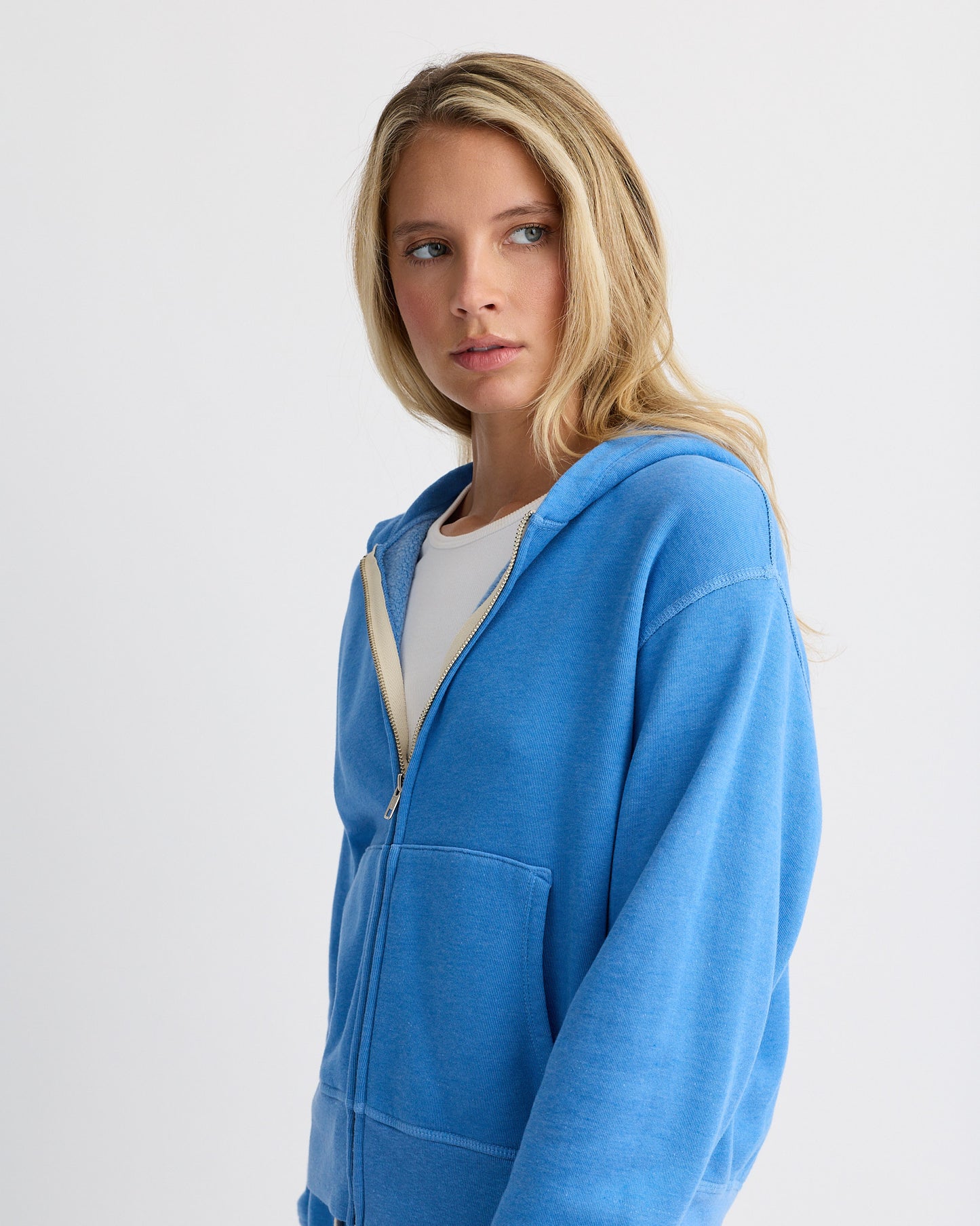 Teddy Fleece Relaxed Zip Up Hoody