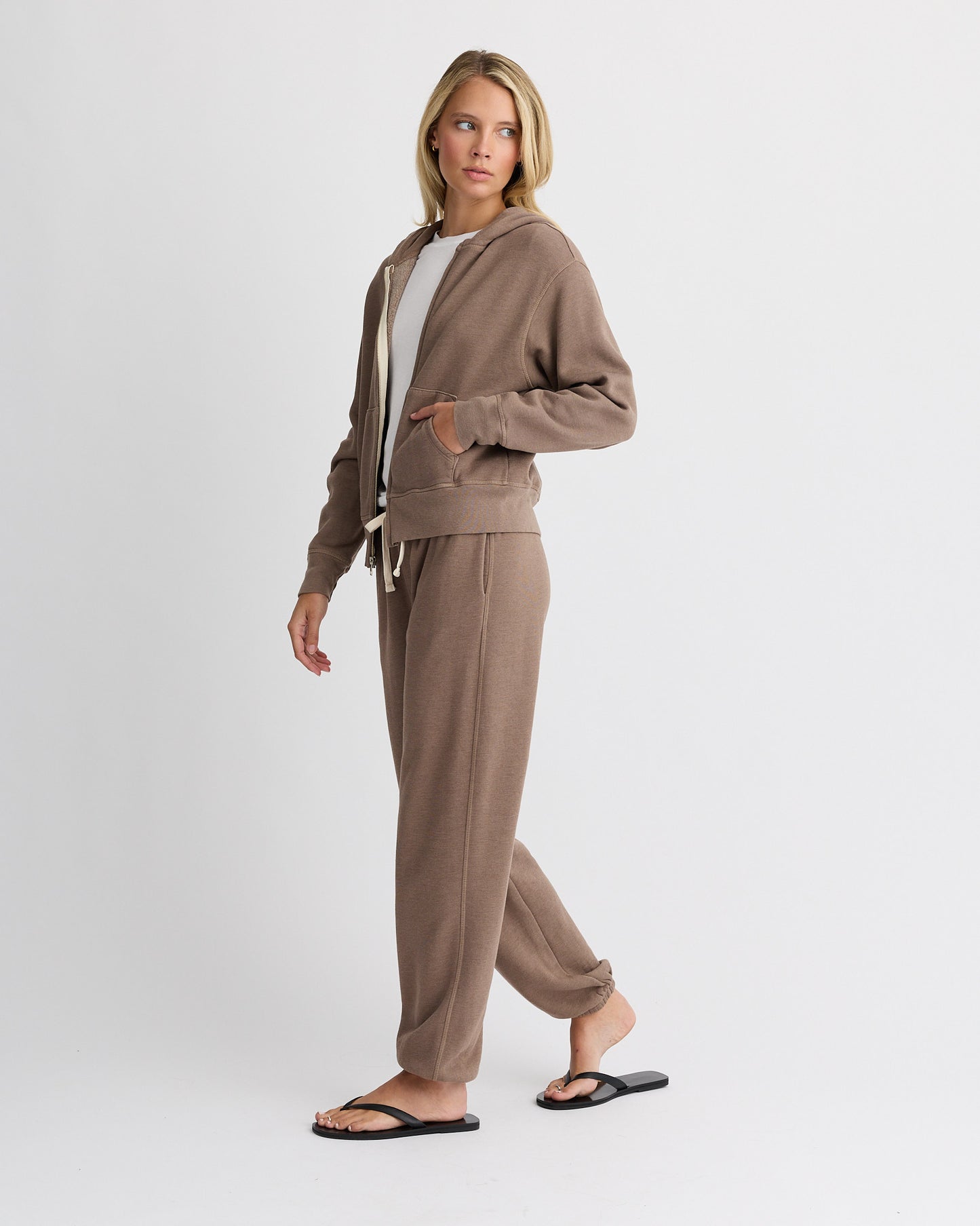 Teddy Fleece Relaxed Zip Up Hoody