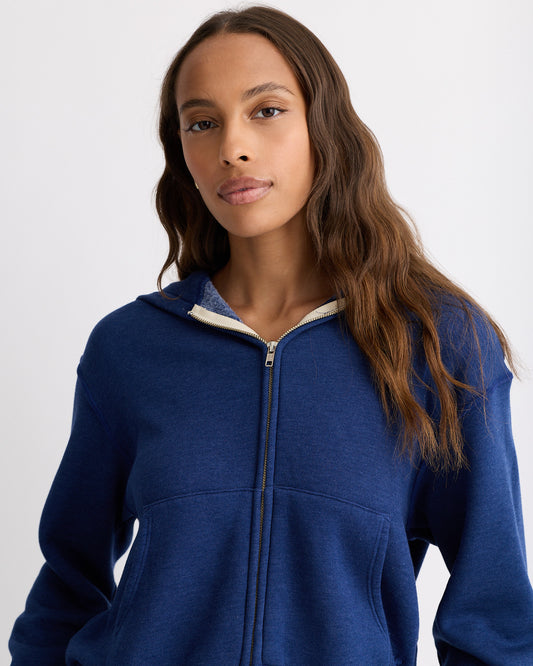 Teddy Fleece Relaxed Zip Up Hoody