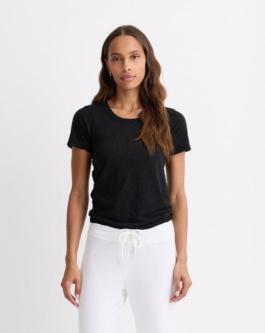 Textured Tri-Blend Fitted Crew Neck Tee