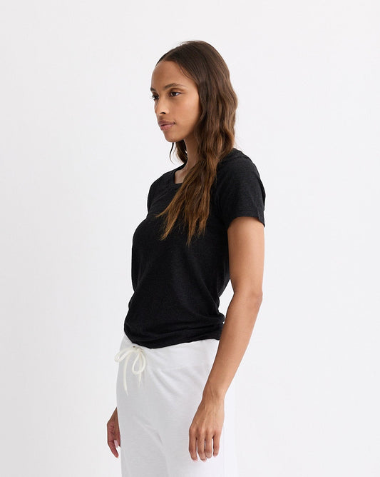 Textured Tri-Blend Fitted Crew Neck Tee