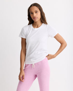 Textured Tri-Blend Fitted Crew Neck Tee