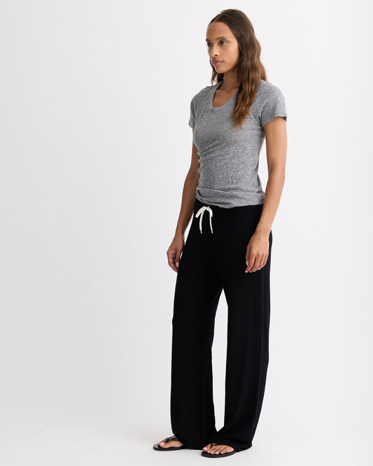 Textured Tri-Blend Fitted Crew Neck Tee