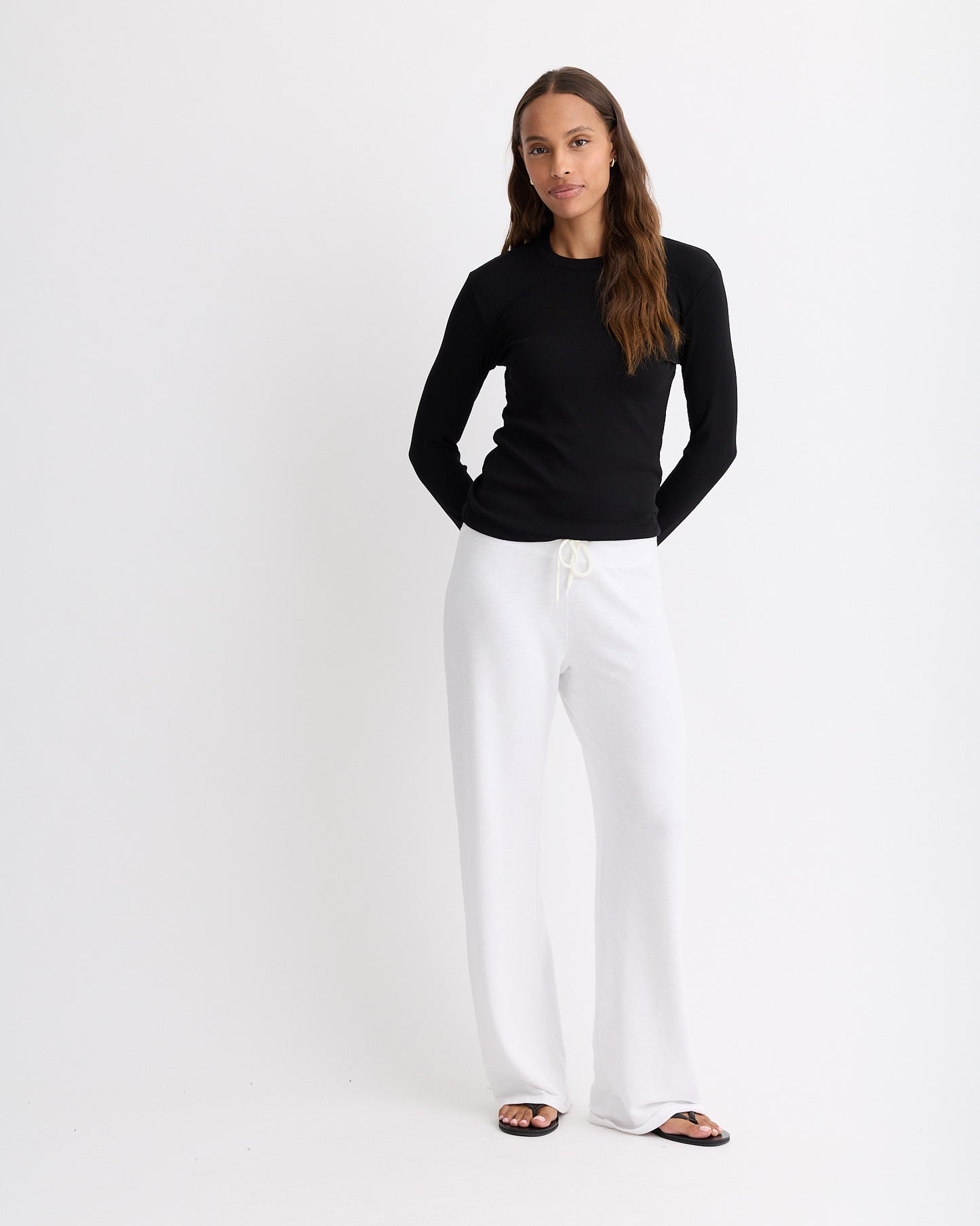 Supimafine Rib Long Sleeve Crew