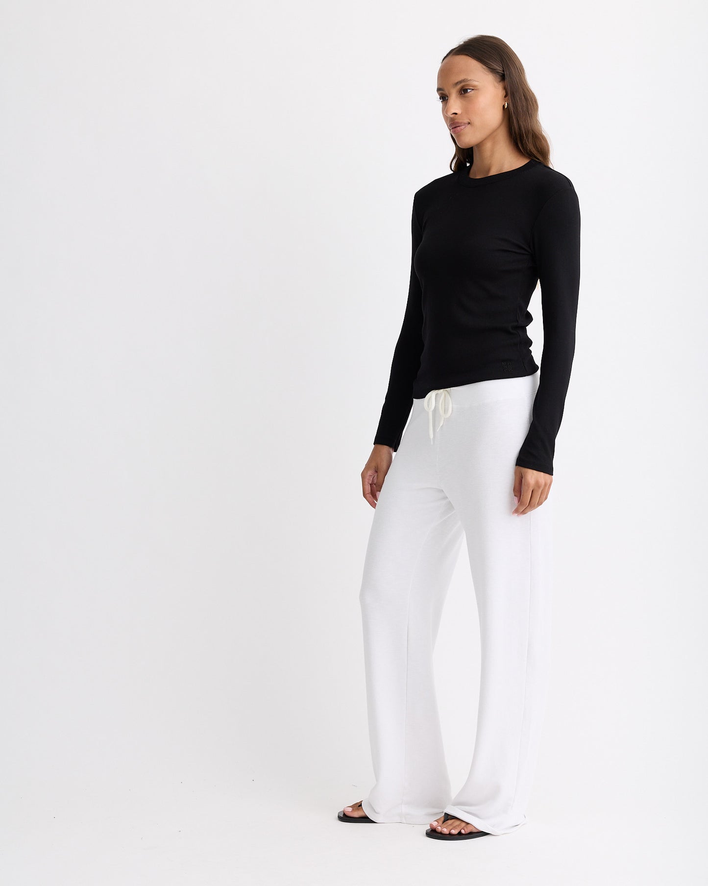 Supimafine Rib Long Sleeve Crew