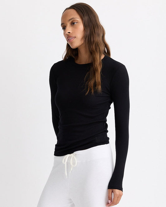 Supimafine Rib Long Sleeve Crew
