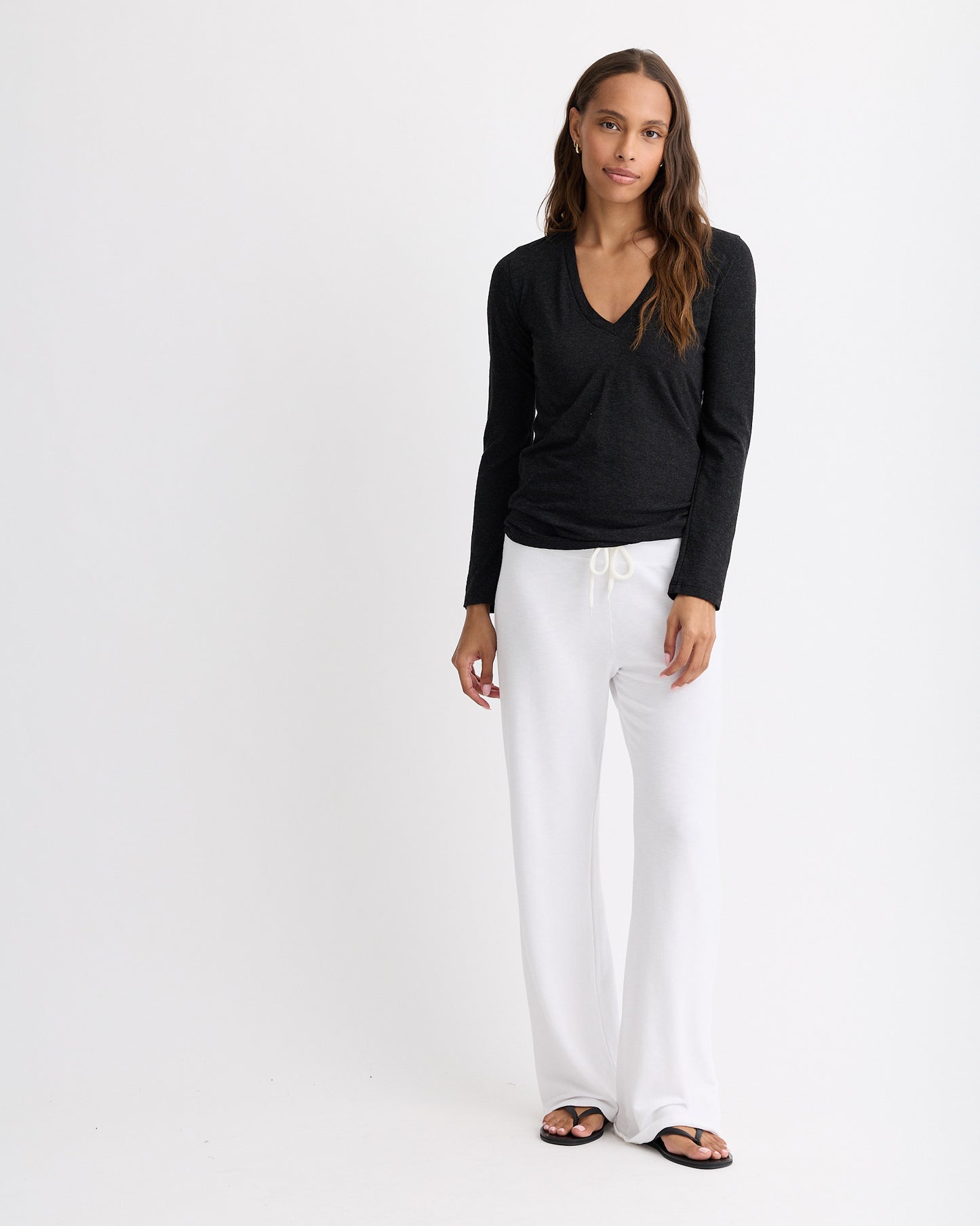 Supimaluxe Rib Long Sleeve V Neck Set