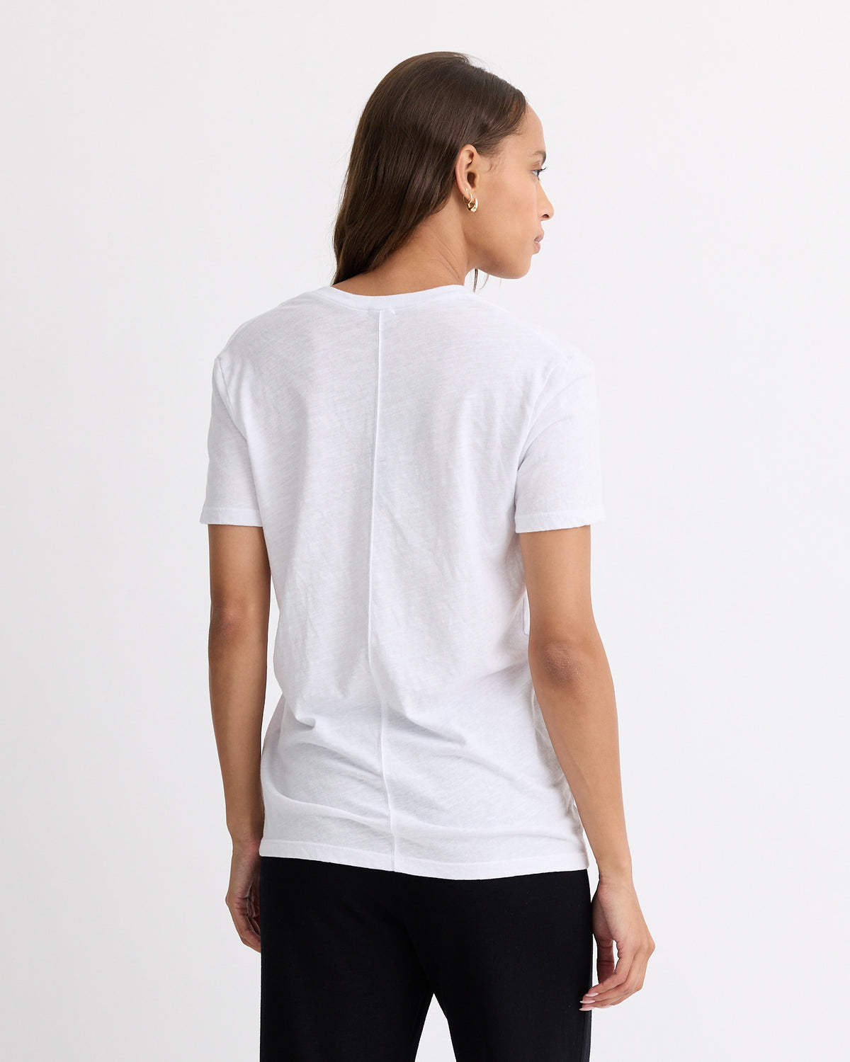 Textured Tri-Blend Relaxed V Neck Tee