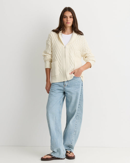 Cable Knit Zip Cardigan