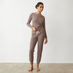 Cozy Heather Thermal Cuff Sweat