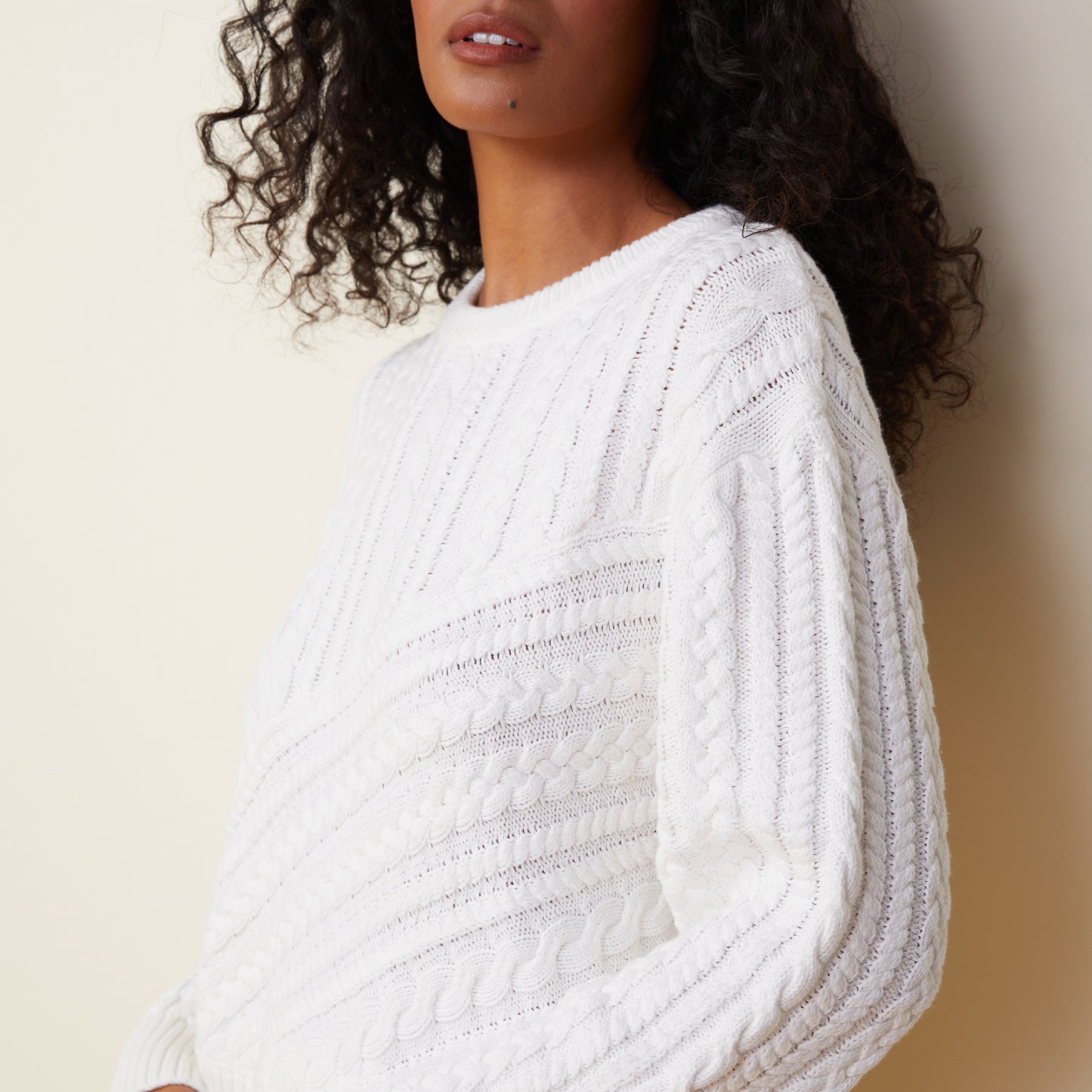 Merino Wool Cable Knit Sweater MONROW