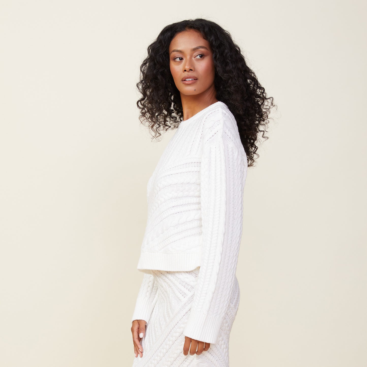 Merino Wool Cable Knit Sweater MONROW
