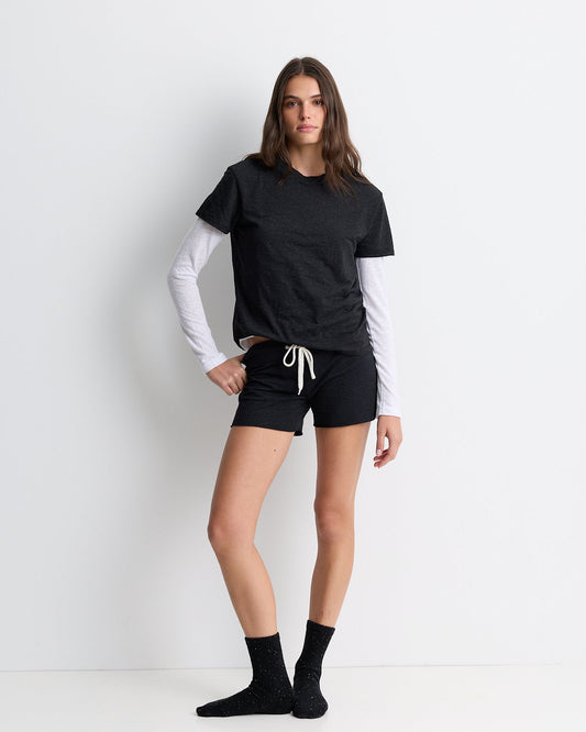 Textured Tri-Blend Basic Crew Neck Tee