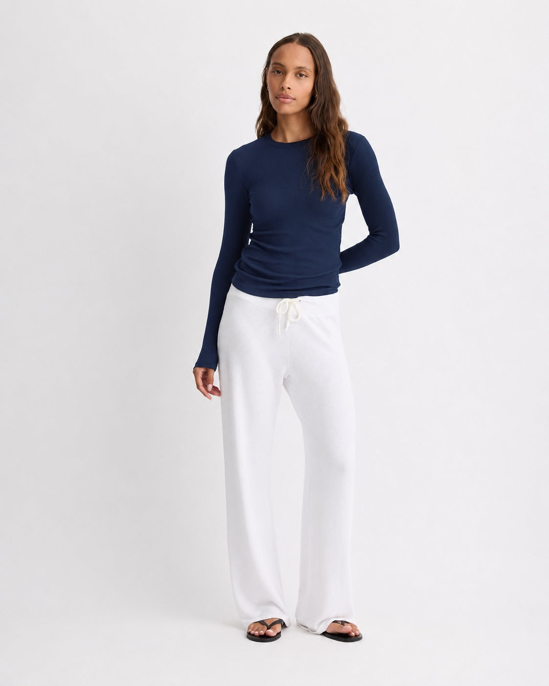 Supimafine Rib Long Sleeve Crew