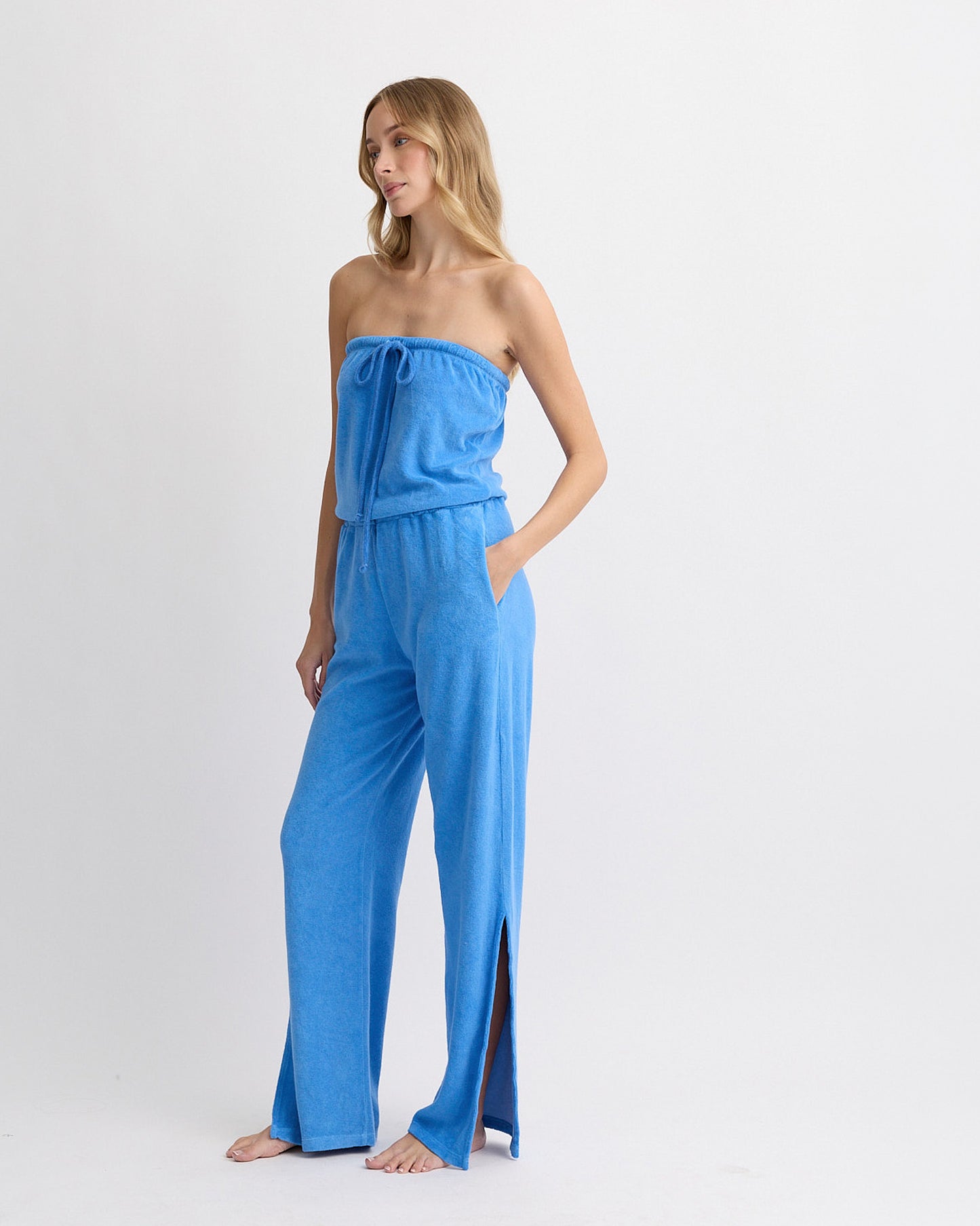 Terry Cloth Bandeau Jumpsuit