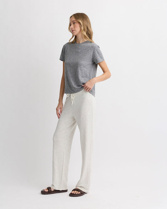 Textured Tri-Blend Basic Crew Neck Tee