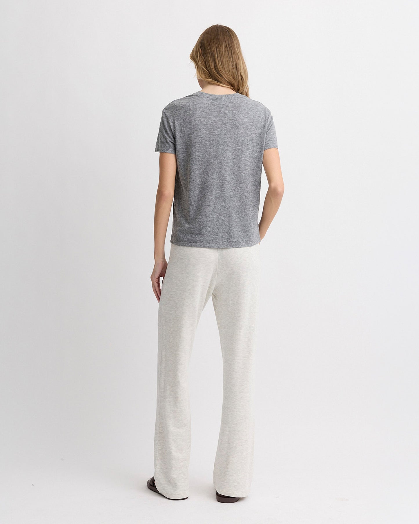 Textured Tri-Blend Basic Crew Neck Tee