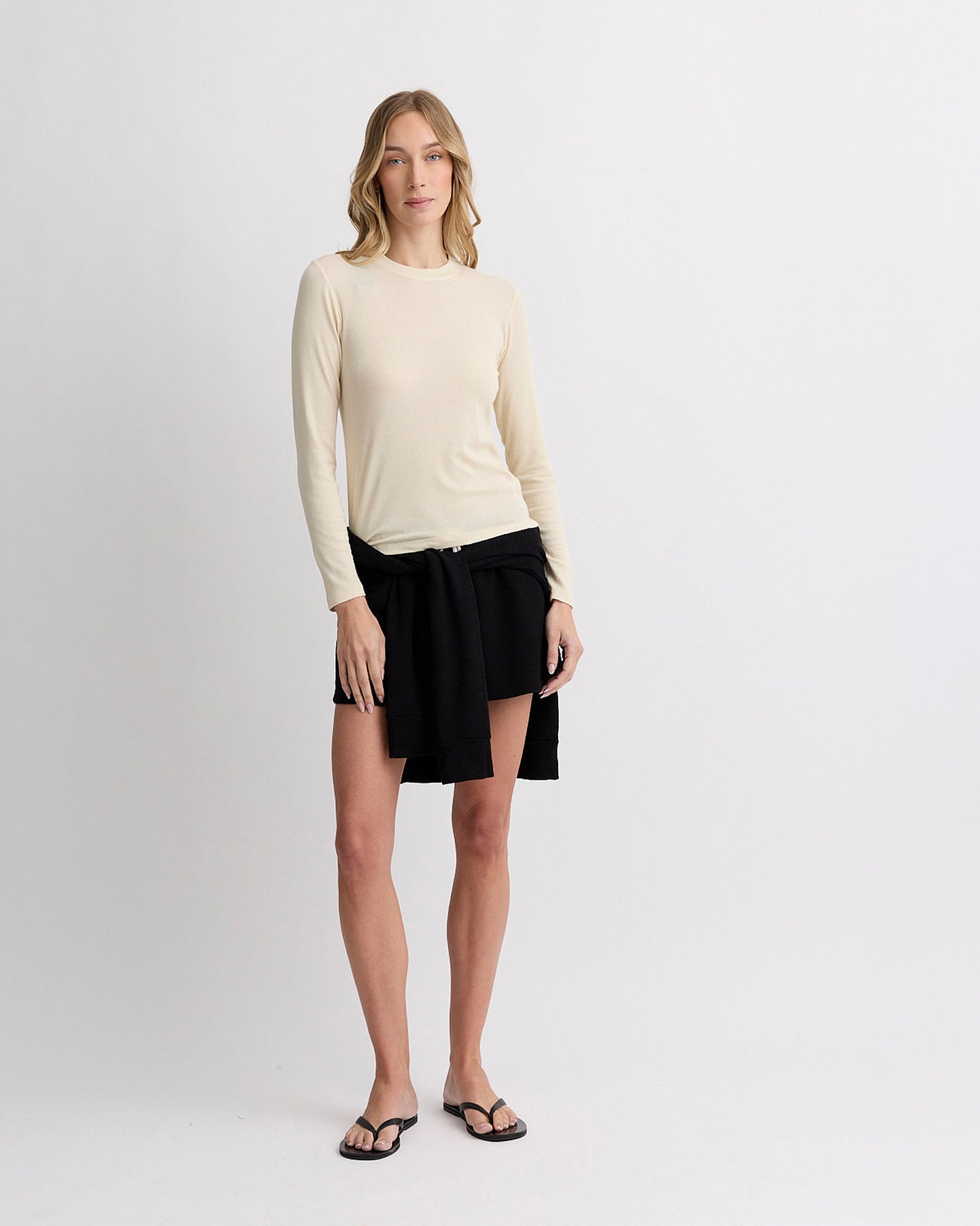 Supimafine Rib Long Sleeve Crew