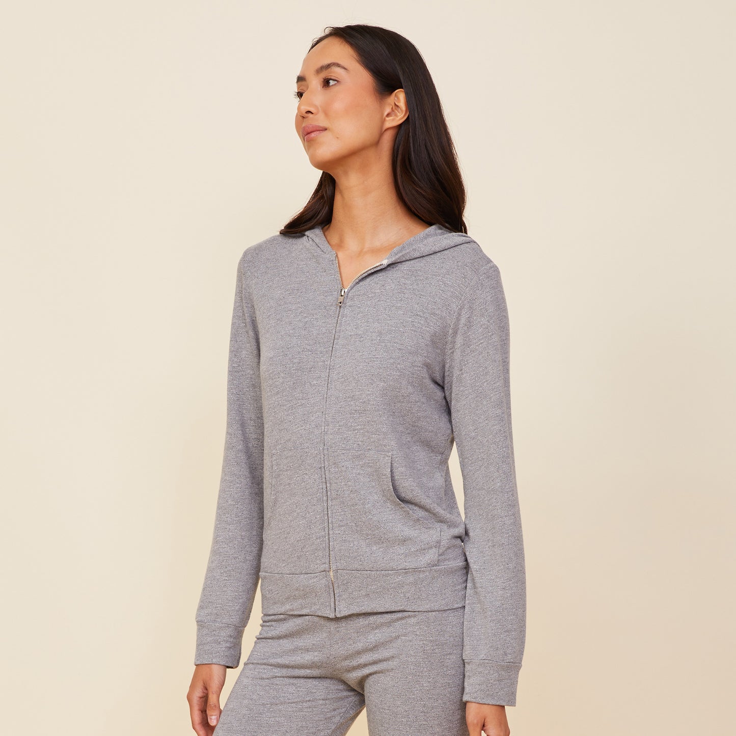 Supersoft Zip Up Dark Heather Hoody – MONROW