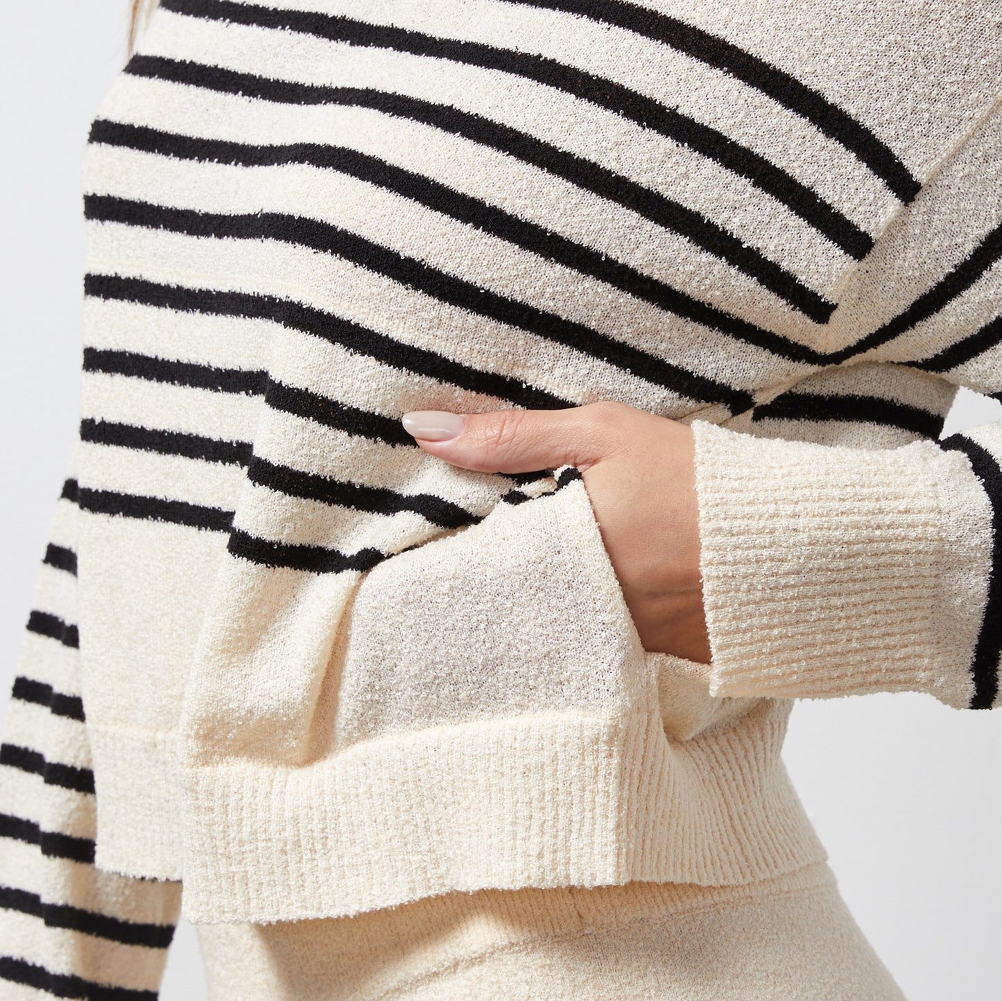 Boucle Knit Stripe Sweater