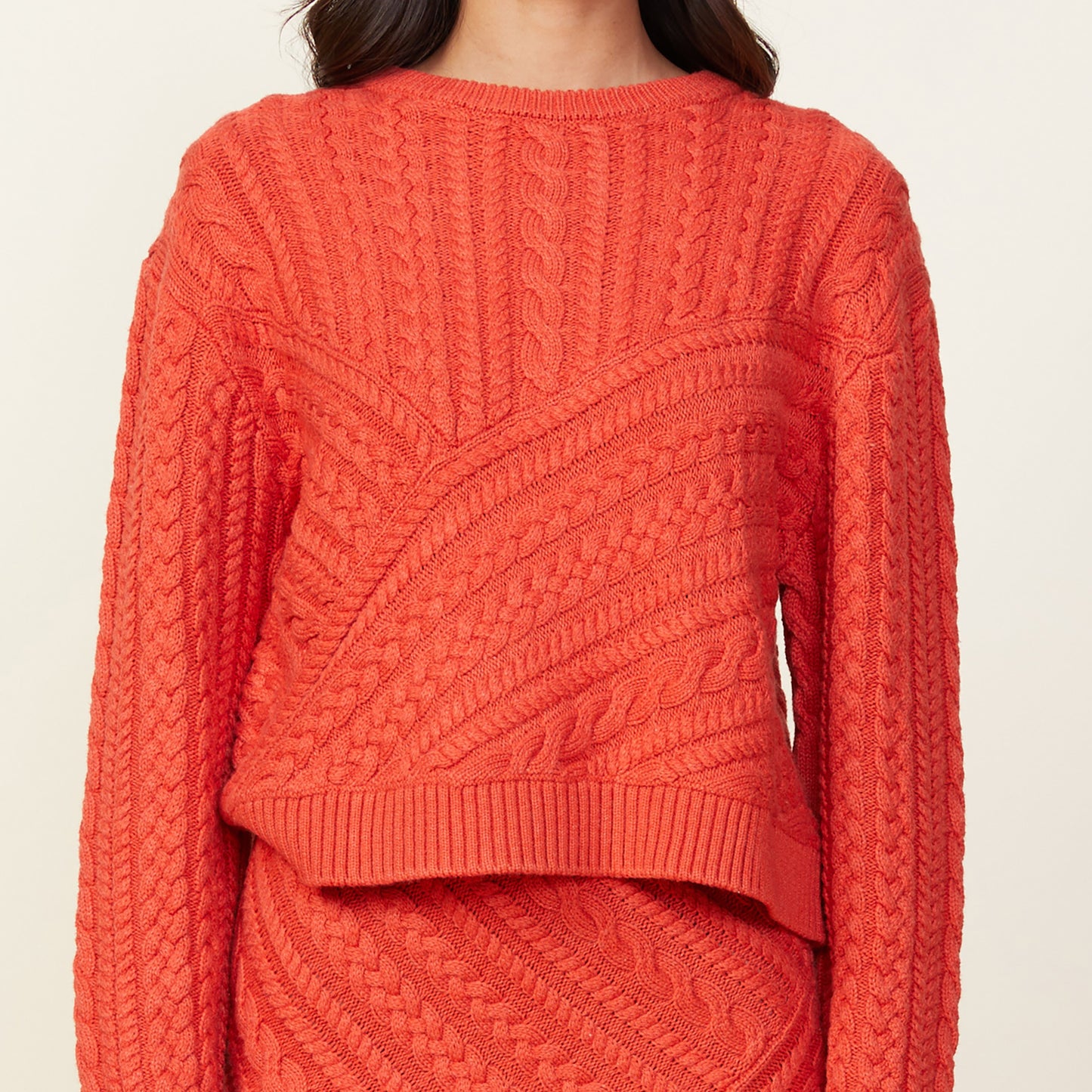Merino Wool Cable Knit Sweater MONROW