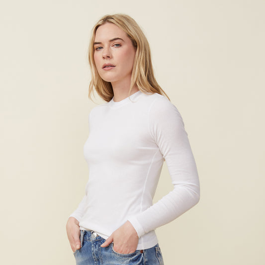 Supimafine Rib Long Sleeve Crew
