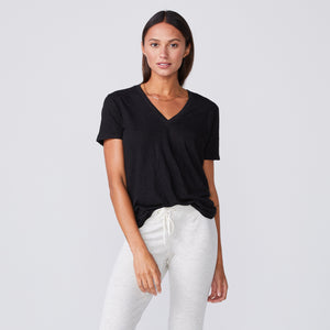 Textured Tri-Blend Relaxed V Neck Tee (10506141647)