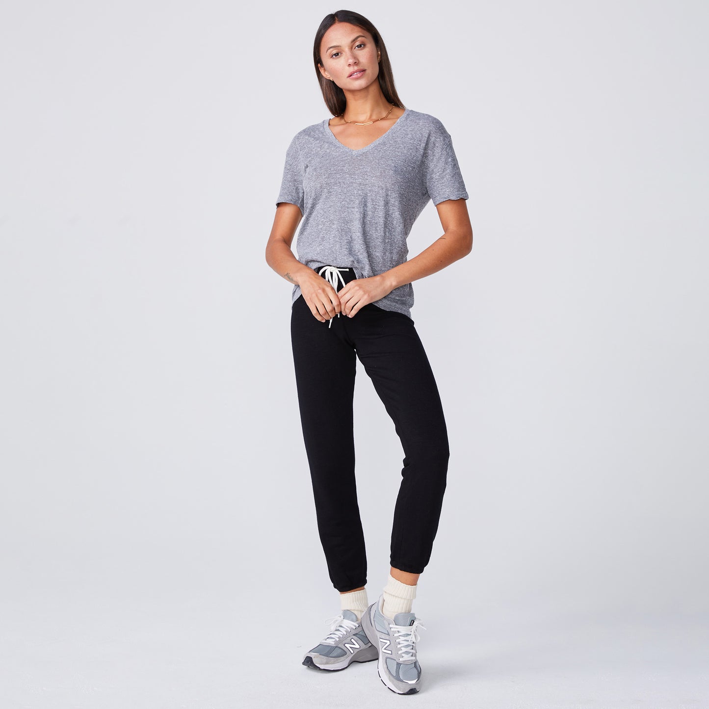 Textured Tri-Blend Relaxed V Neck Tee (11780148239)