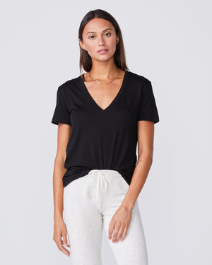 Cotton Modal Relaxed V Neck Tee (10025415503)