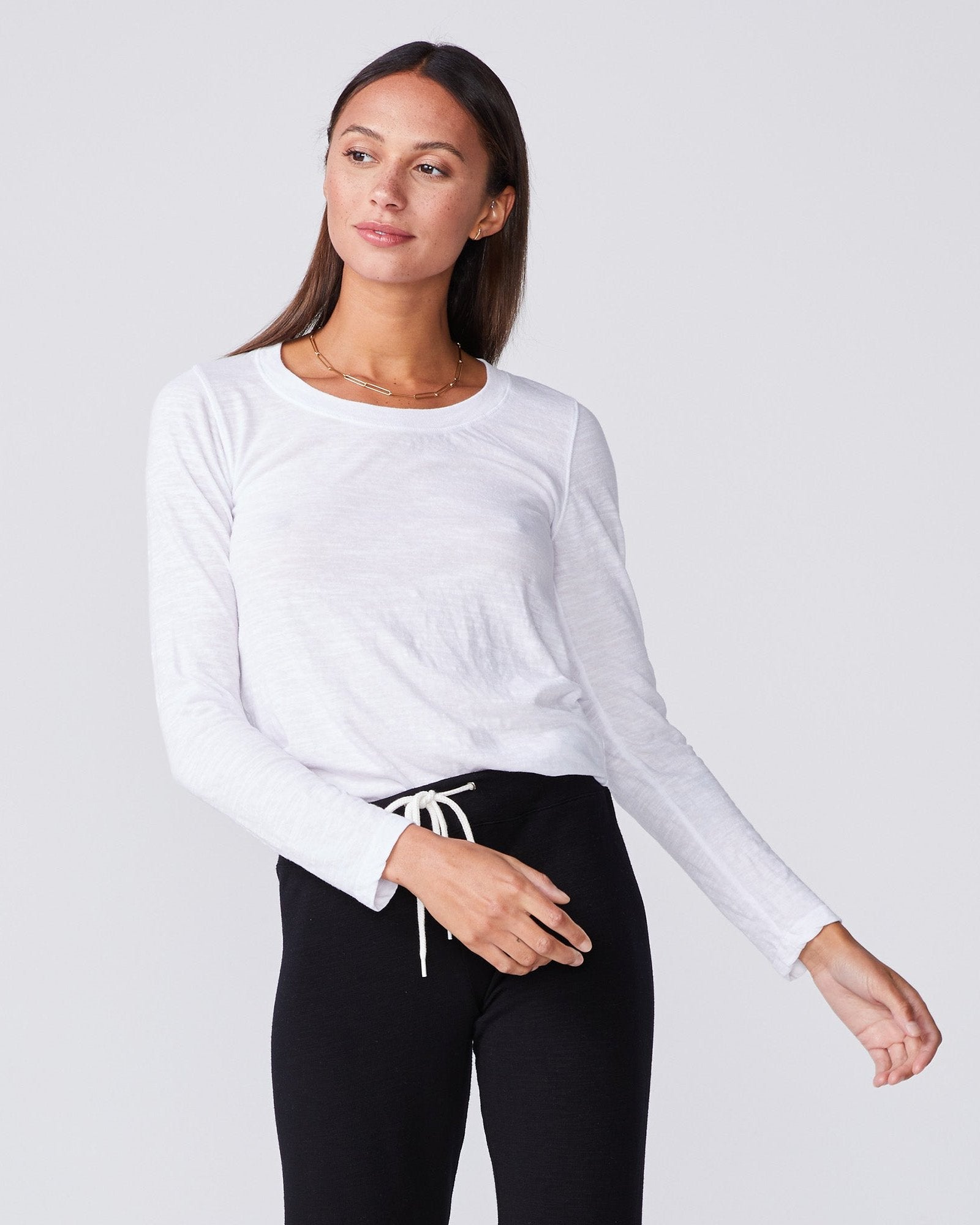 Textured Tri-Blend Fitted Long Sleeve Crew (11610729359)