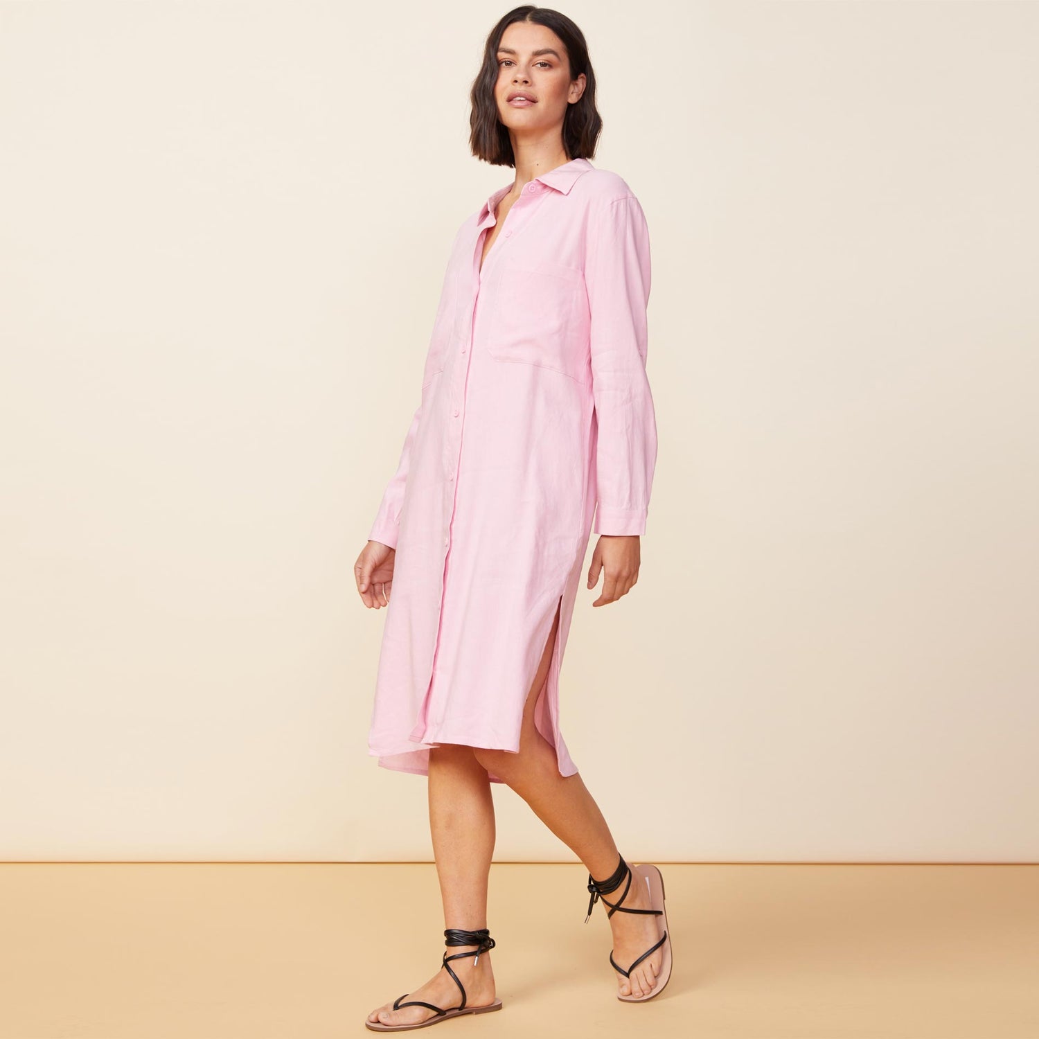 color group - LINEN SHIRT DRESS - HD0464