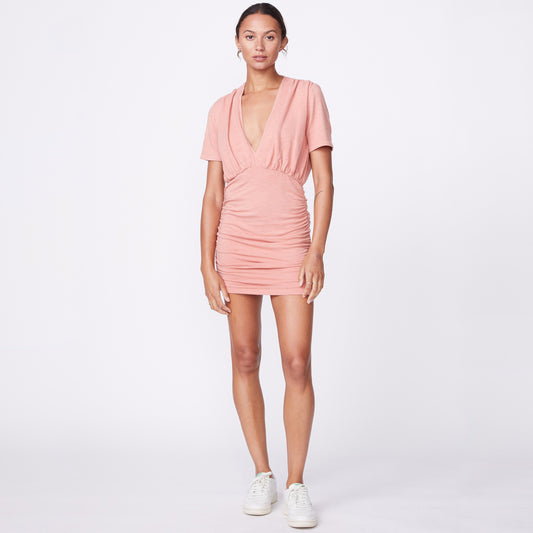 Supersoft Deep V Shirred Dress