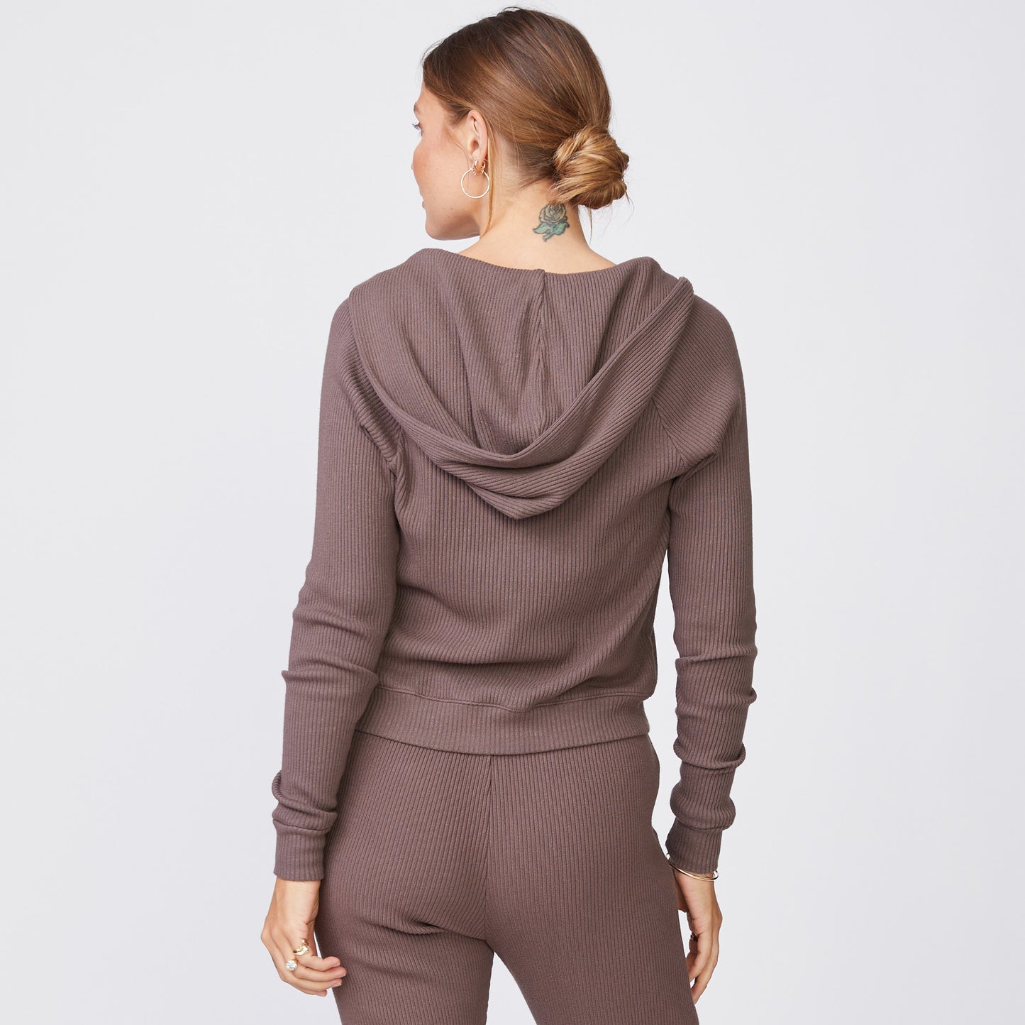 Brushed Rib Hooded Cardigan